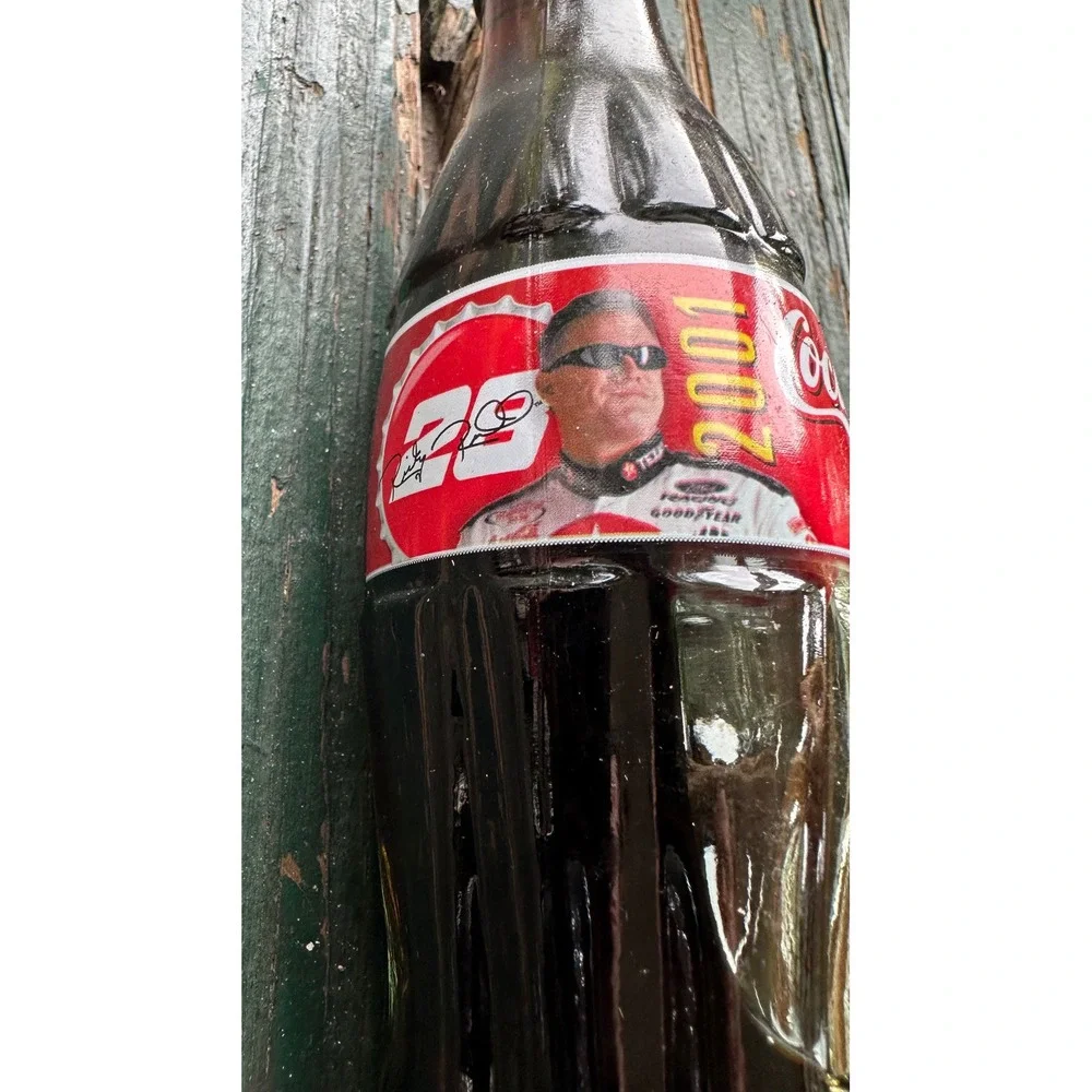 2001 Coca-Cola Classic NASCAR Ricky Rudd #28 Collectible 8oz Glass Bottle Full
